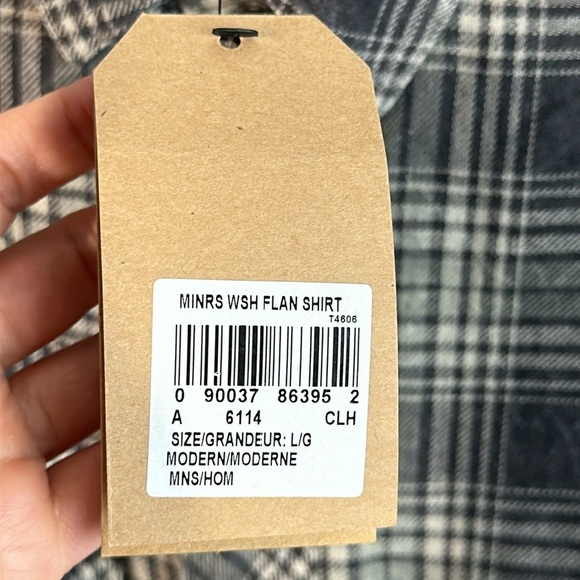 NWT Woolrich Miners Wash Cotton Flannel Plaid Shirt Sz Large Button Down Modern - Picture 8 of 15